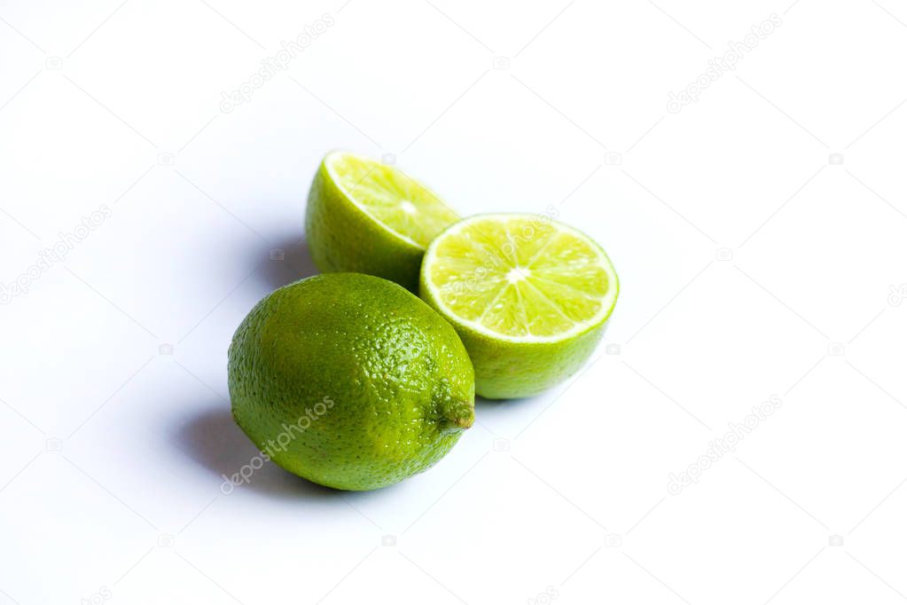 Citrus, lime, on a white table