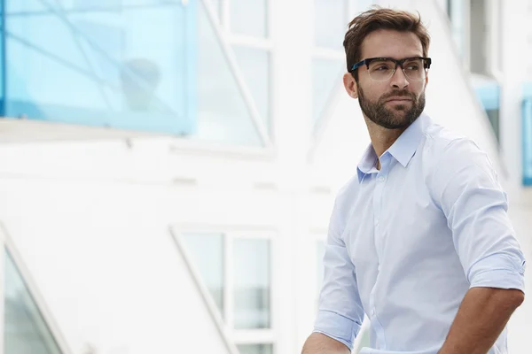 Handsome bearded man in glasses — Stock Photo, Image