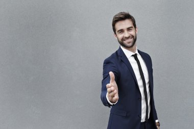 işadamı el sallamak hazır