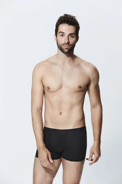 Handsome man in black underwear — Stock Photo, Image