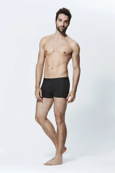 Handsome man in black underwear — Stock Photo, Image