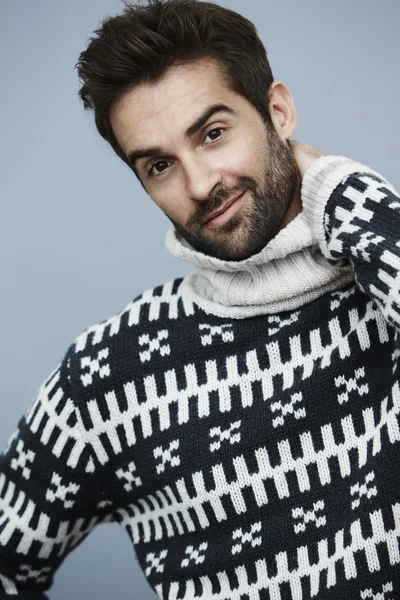 Handsome bearded man in sweater