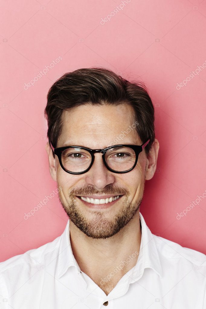 Smiling handsome man in glasses