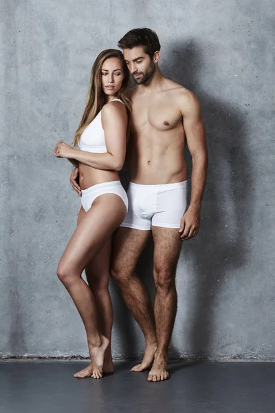 Loving undressed couple — Stock Photo, Image