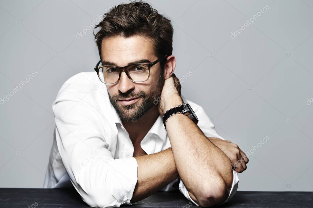Handsome man in eyeglasses
