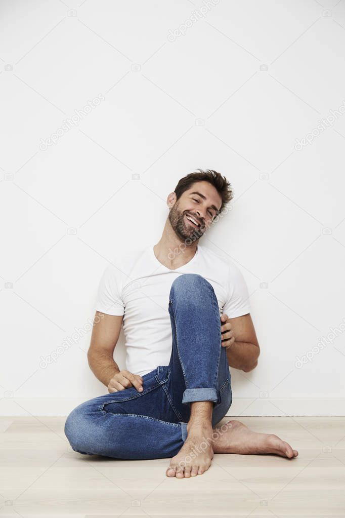 Handsome man laughing 