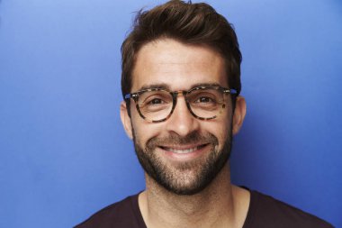 Happy man with glasses