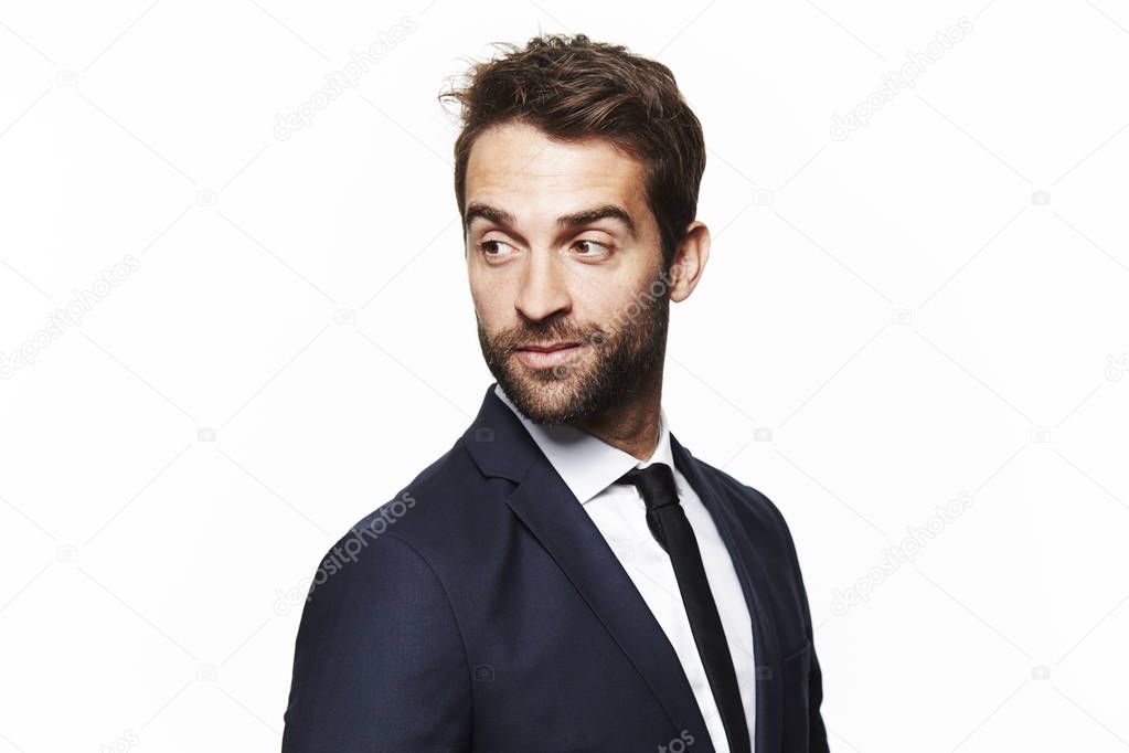 Handsome bearded man in suit 
