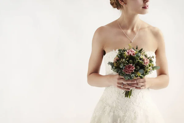 Bride in white wedding dress — Stock Photo, Image