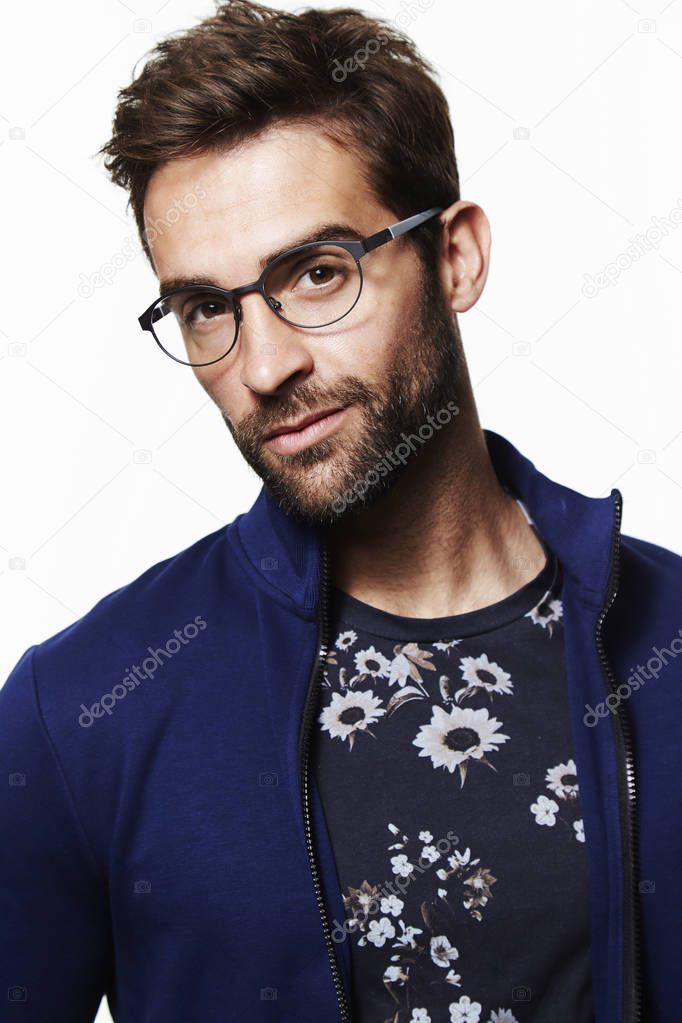 Handsome guy in glasses