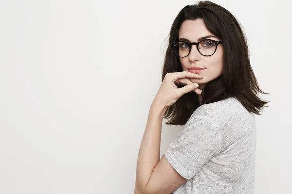 Szép nő, szemüveg — Stock Fotó