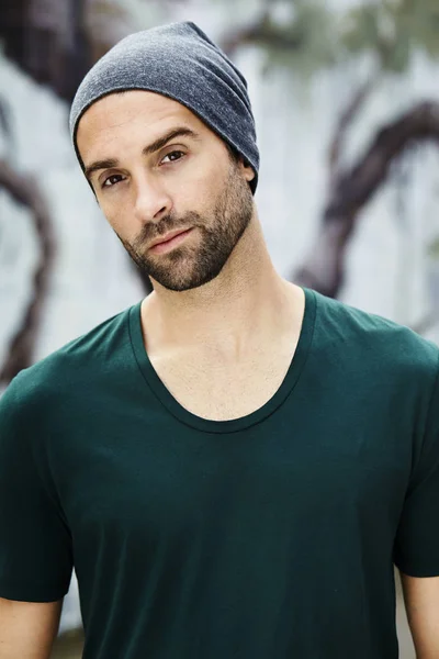 Handsome guy in hat — Stock Photo, Image