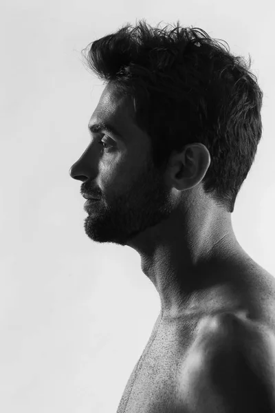 Handsome bearded shirtless man — Stock Photo, Image