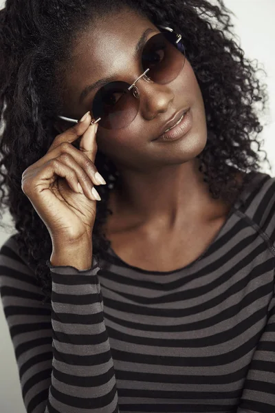 Seriously cool model with shades — Stock Photo, Image