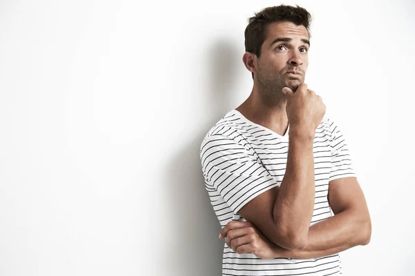 Man doing thinking gesture — Stock Photo, Image