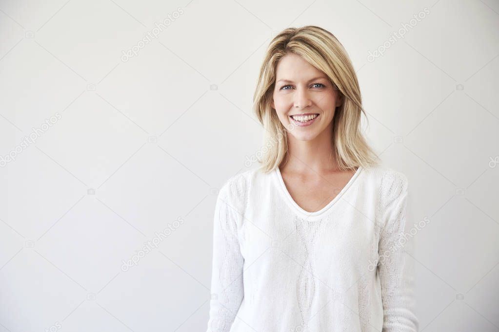 Happy woman posing for camera
