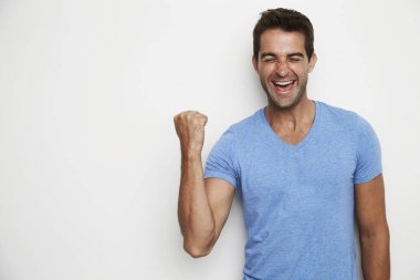 Heyecanlı adam hava Delme