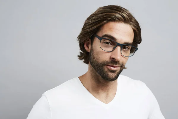 Guy with beard and glasses — Stock Photo, Image