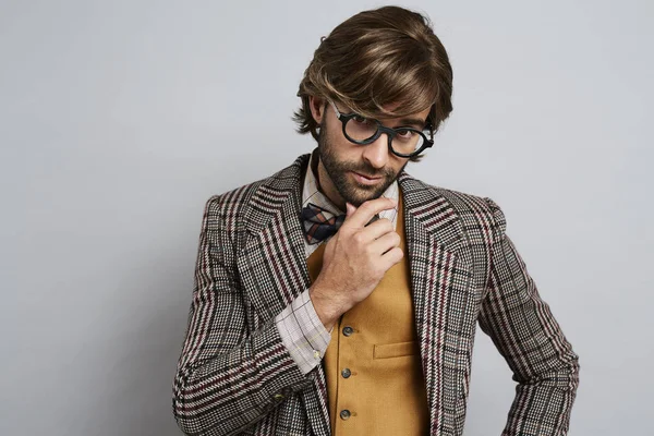 Fashionable geek guy — Stock Photo, Image