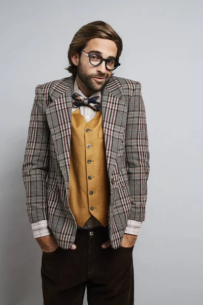 Fashionable geek guy — Stock Photo, Image