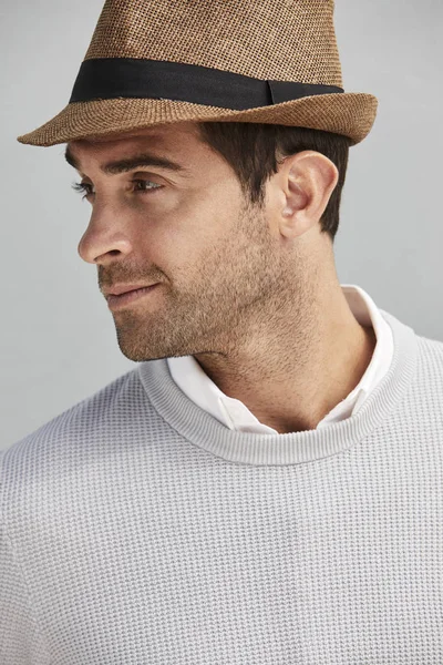 Handsome guy in hat — Stock Photo, Image