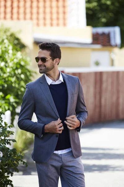 Smart guy wearing suit jacket — Stock Photo, Image