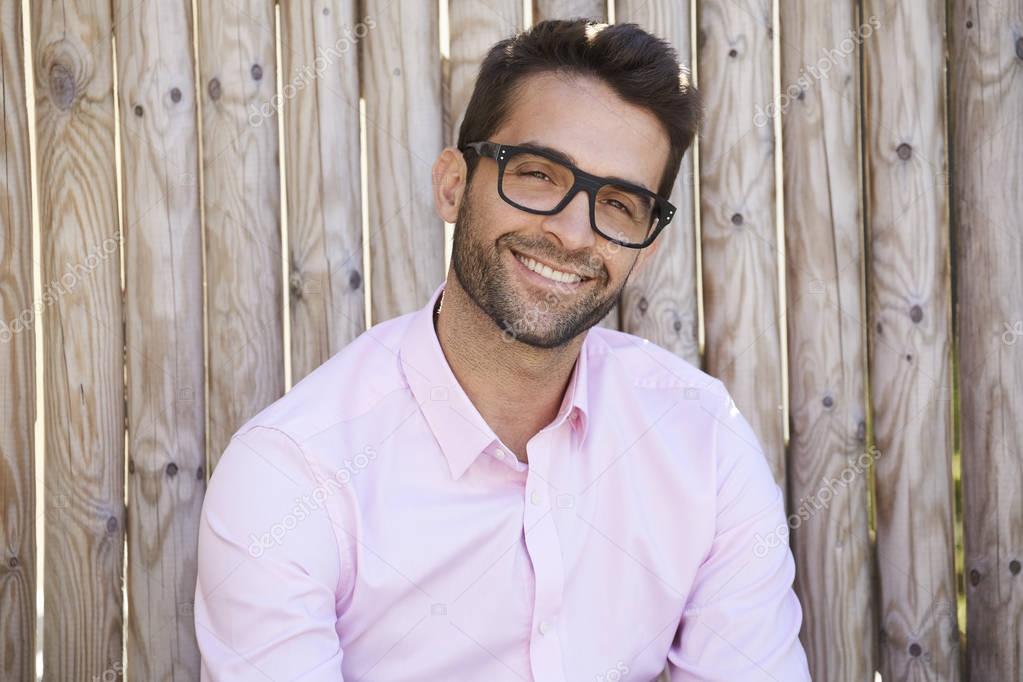 Smiling guy with stubble 