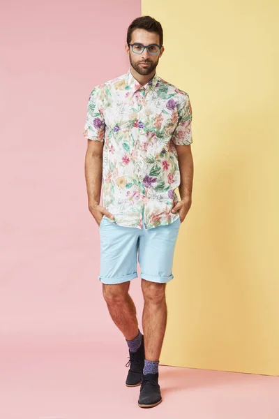 Fashionable fellow in shirt — Stock Photo, Image