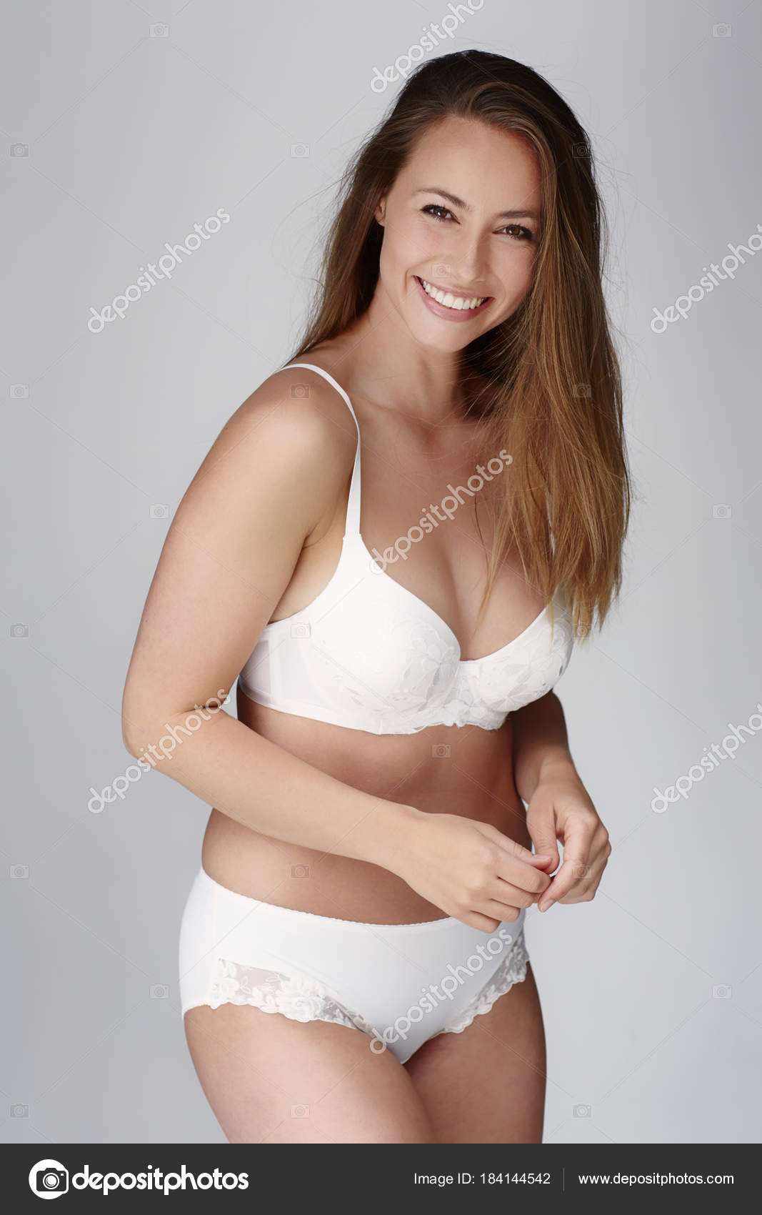 Young Woman In Her Underwear Stock Photo, Picture and Royalty Free Image.  Image 20717480.