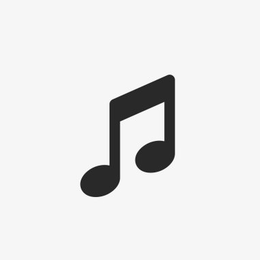 Müzik notası simgesi. Beyaz arkaplanda vektör sembolü.