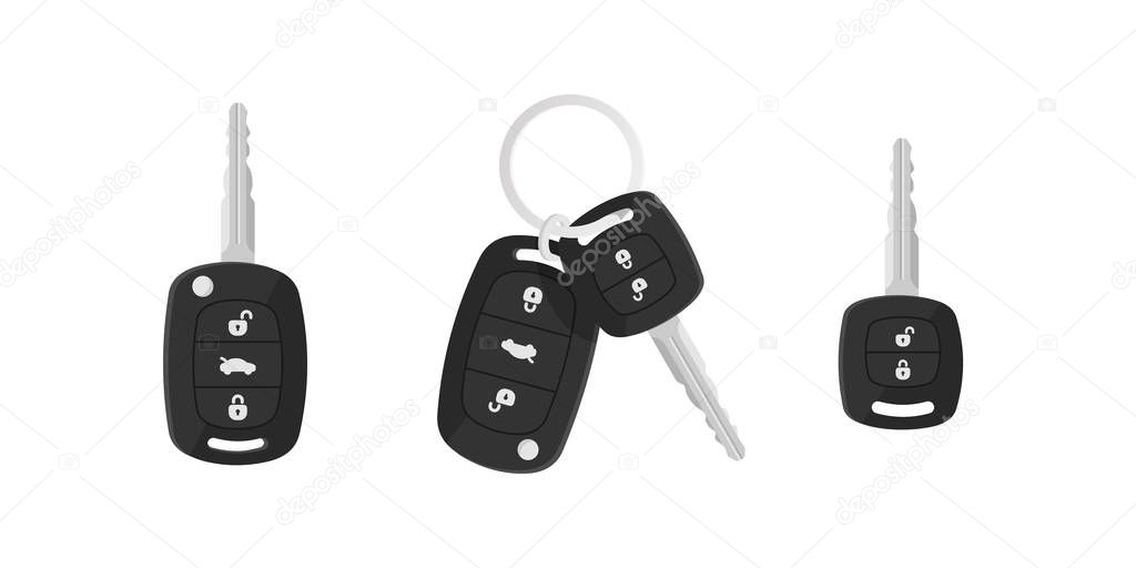 ?ar keys. Charm of the alarm system. Isolated vector illustration in flat style.