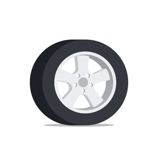 Autorad Ikone Reifenwagen Vektor Illustration Flachen Stil — Stockvektor