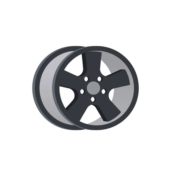 Car Wheel Disk Alloy Car Disk Vector Icon Isolated White — Stock Vector