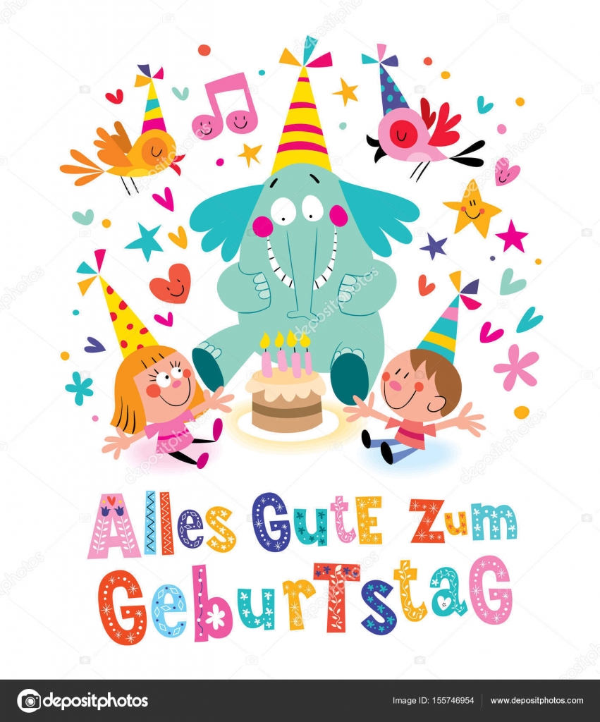 Alles Gute Zum Geburtstag Deutsch German Happy Birthday Greeting Card Stock Vector C Aliasching