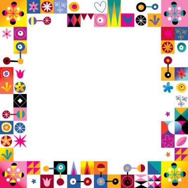 soyut sanat retro kenarlık çerçeve tasarım öğeleri