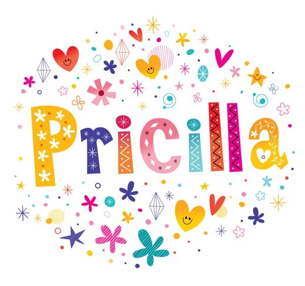Pricilla girls given name — Stock Vector