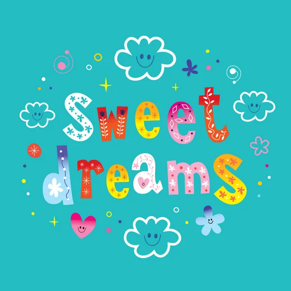 Sweet dreams lettering design — Stock Vector