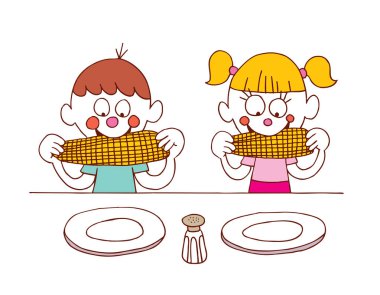  Çocuklar Mısır yemek