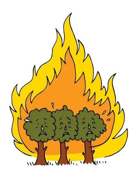 Forest fire vector illustration — Stock Vector