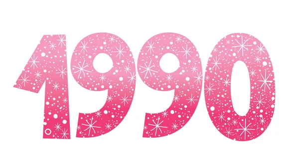 Numer ozdobny 1990 błyszczące — Wektor stockowy
