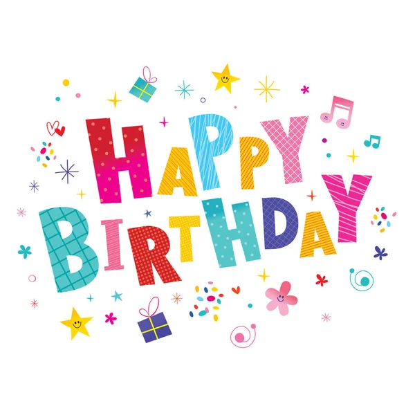 Tarjeta de felicitación feliz cumpleaños — Vector de stock