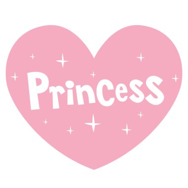 Prenses pembe kalp şeklinde yazı tasarım