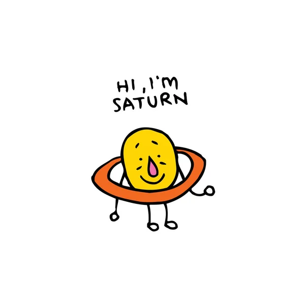 Saturn cartoon character — Stock Vector