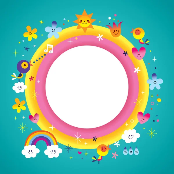 Blank banner round frame border — Stock Vector