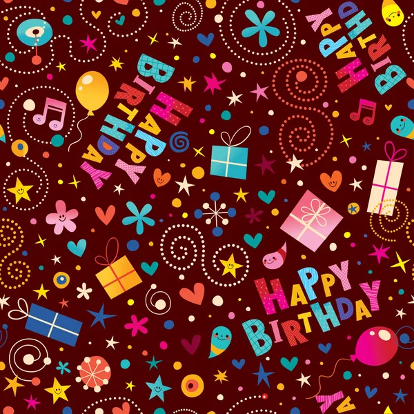 Happy birthday party seamless pattern — Stock Vector