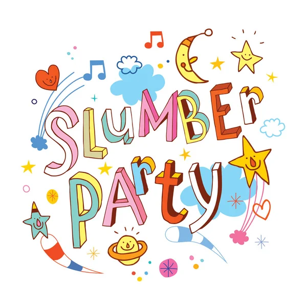 Slumber party - hand lettering design — Stock vektor