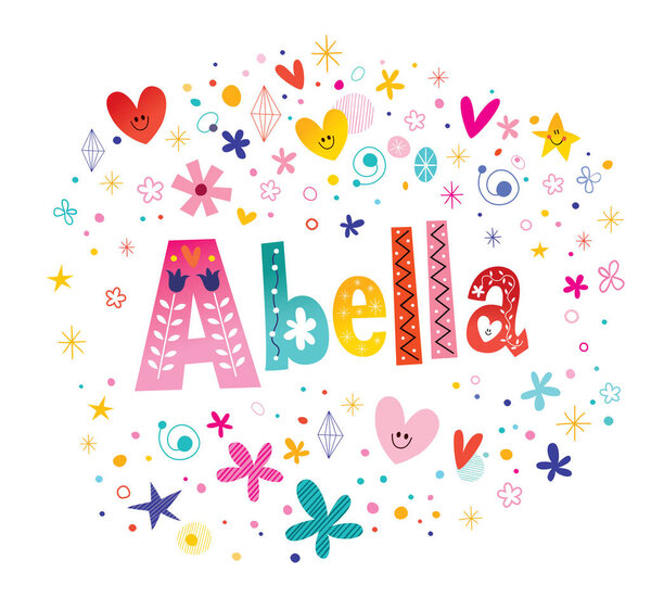 Abella girls name decorative lettering type design