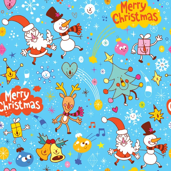 Merry Christmas holiday seamless pattern — Stock Vector
