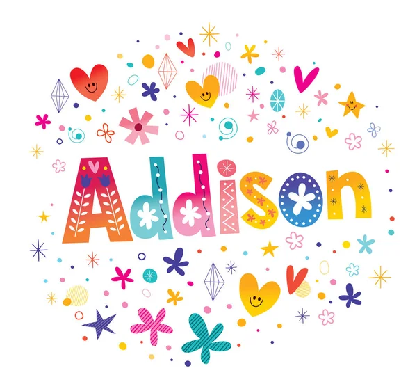 Addison girls given name — Stock Vector