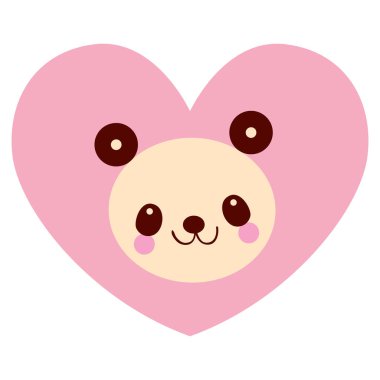  Tasarım ayı Panda karakter kalp şeklinde